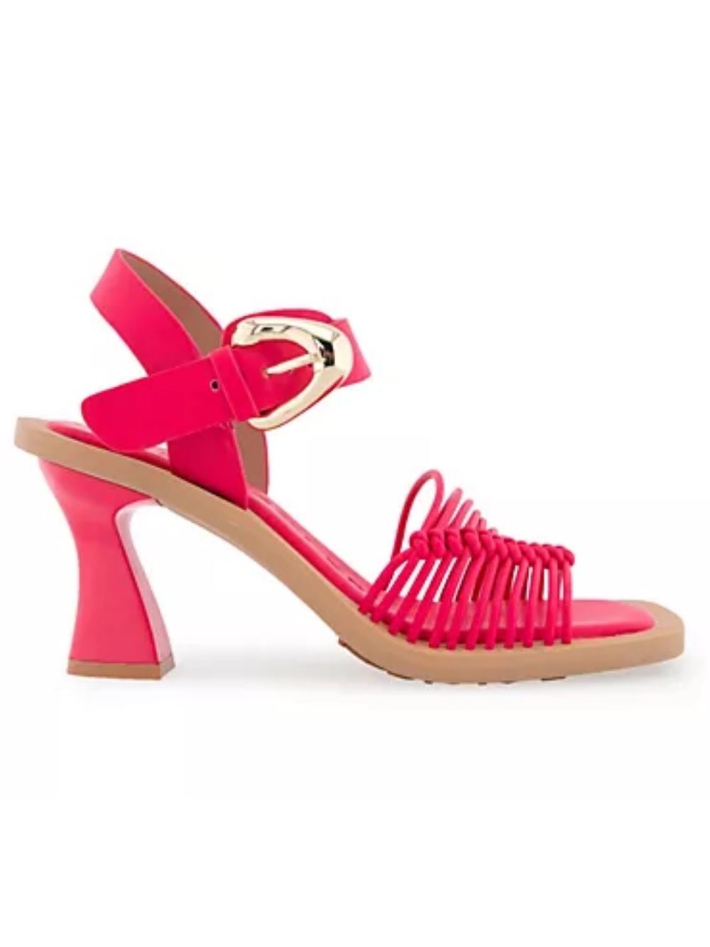 AEROSOLES Hot Pink Strappy Block Heel Sandal - Picture 3 of 6